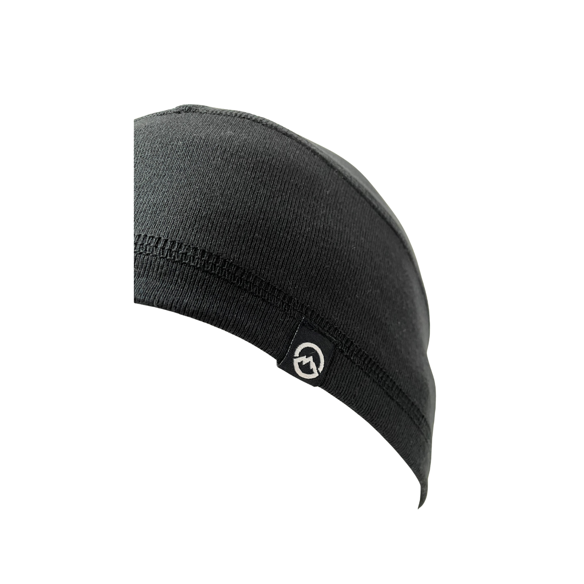 Close up of Domex logo on Domex Polyester Thermal Beanie - Black
