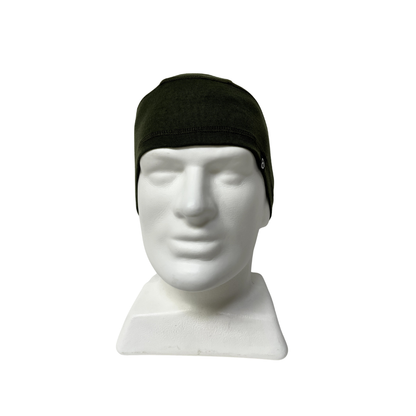 Front view of Domex Polyester Thermal Beanie - Dark Olive