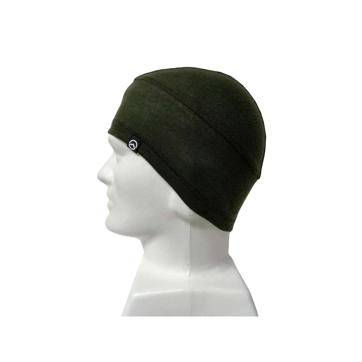 Side view of Domex Polyester Thermal Beanie - Dark Olive