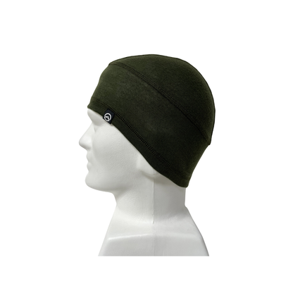 Side view of Domex Polyester Thermal Beanie - Dark Olive